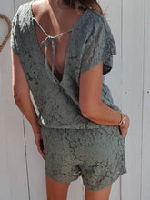Load image into Gallery viewer, Fashion Hollow Fabric Short Sleeve Casual Suit
