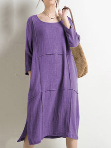 Casual Solid Color Fashion Line Split Dress