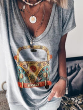 Load image into Gallery viewer, Fashion V-neck Loose Short Sleeve Top
