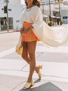 Simple Casual Loose Round Neck Irregular Top