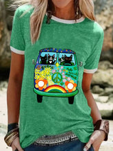 Load image into Gallery viewer, Casual Cute Cat Print Blouses&amp;T-Shirts
