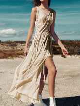 Load image into Gallery viewer, Sexy Solid Color Hollow V-neck Sleeveless Dress

