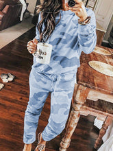 Load image into Gallery viewer, Loose Casual Lounge Top Pants Camouflage Suit
