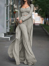 Load image into Gallery viewer, Knitted Loose Cardigan Vest and Pants Extra-long Three-piece Suit
