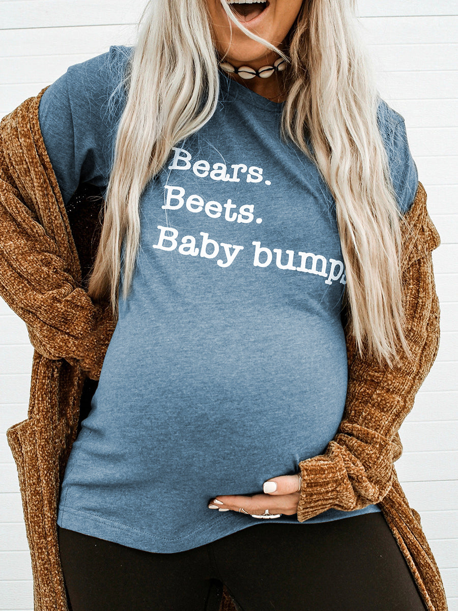 All-match Letter Printed Maternity Top