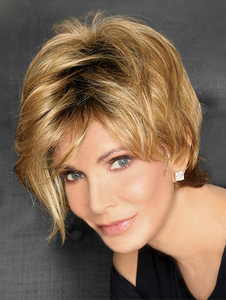 Blonde Short Edgy Asymmetrical Pixie Cut Synthetic Wigs