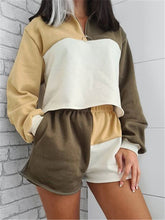 Load image into Gallery viewer, Loose Colorblock Sweatshirt Suit
