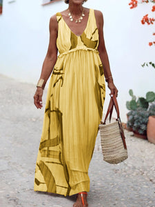 Casual Loose Print Sleeveless Dress