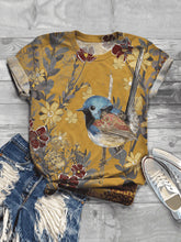 Load image into Gallery viewer, Casual Impression Bird Print Fashion T-shirt
