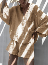 Load image into Gallery viewer, Fashion Simple Casual Loose Shirt Shorts Suit
