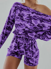 Load image into Gallery viewer, Camouflage Print One Shoulder Romper
