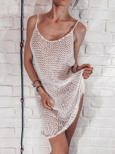Fashionable Sexy Solid Color Suspender Dress