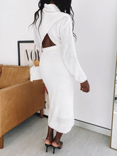 Load image into Gallery viewer, Turtleneck Long Sleeve Top Body Skimming Skirt Women&#39;s Suit
