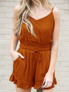 Sexy Sling Dot Jumpsuit Ruffled Romper