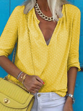 Load image into Gallery viewer, Simple Casual Loose V Neck Polka Dot Printed Shirt
