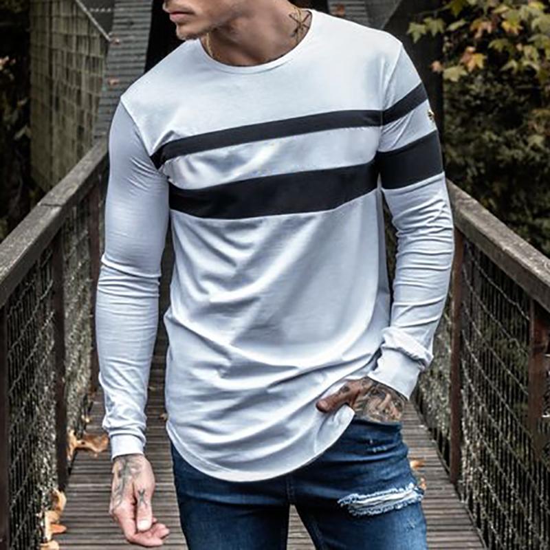 Men'S Fashion Casual Color Matching Long-Sleeved T-Shirt