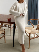 Load image into Gallery viewer, Solid Color Knitted Loose Suit Skirt
