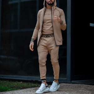 Men'S Fashion Khaki Casual Two-Piece Suit