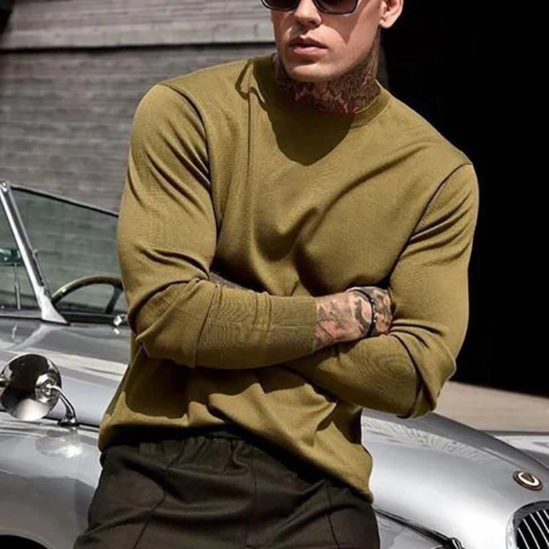 Casual Solid Color Round Neck Long Sleeve T-Shirt