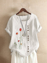 Load image into Gallery viewer, Retro Flower Print Loose Casual Shirt
