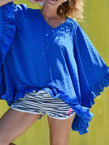 Casual Loose Cutout V-neck Dress