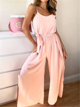 Load image into Gallery viewer, Fashion Solid Color Waist Tie High Fork Pants Jumpsuit for Women
