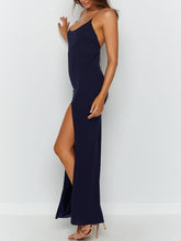 Load image into Gallery viewer, V-neck Solid Color Split Sexy Dress
