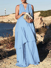 Load image into Gallery viewer, Casual Sleeveless V-neck Solid Color Dress

