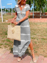 Load image into Gallery viewer, Bohemian Casual Loose V Neck Tie-Dye Dress
