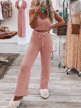 Load image into Gallery viewer, Fashionable Sexy Camisole and Drawstring Wide-leg Pants Suit

