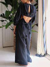 Load image into Gallery viewer, Long Sleeve Short Top Loose Overalls Suit
