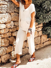 Load image into Gallery viewer, Pure Color V-Neck Casual Pocket Suit
