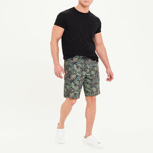 Men's Leaf Print Drawstring Shorts