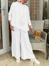 Load image into Gallery viewer, Casual Round Neck Blouse Comfortable Trousers Women&#39;s Suit
