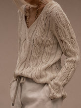 Load image into Gallery viewer, Fashion Simple Casual Loose Long-Sleeved V Neck Sweater
