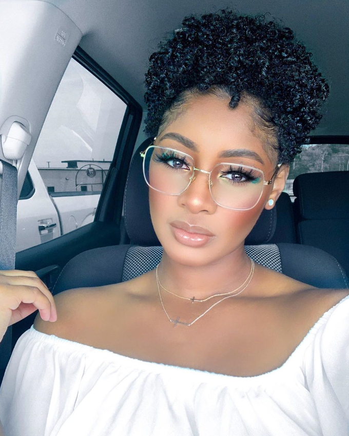 Black Short Curly Hair Small Explosive Head Synthetic Wigs