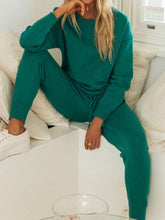 Load image into Gallery viewer, Casual Loose Solid Color Long-sleeved Drawstring Two-piece Suit
