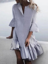 Load image into Gallery viewer, Fashionable Solid Color Wide Hem Dress

