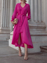 Load image into Gallery viewer, V-neck Solid Color Wide Loose Dress
