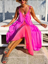 Load image into Gallery viewer, Bohemian  with Suspenders and Contrast Colors Dress
