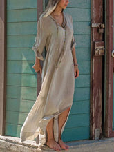 Load image into Gallery viewer, Fashion V-neck Solid Color Casual Dress

