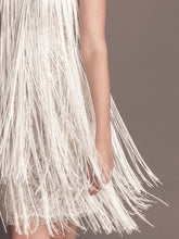 Load image into Gallery viewer, Flowy Transparent Fringed Evening Dress
