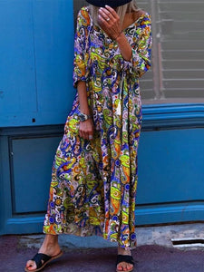 Fashionable Wild Bohemian Print Dress