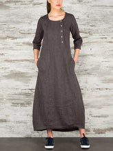 Load image into Gallery viewer, Casual Solid Color Button Design Dress
