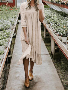 Fashion Personality Solid Color Dress