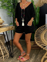Load image into Gallery viewer, Simple Casual Loose V Neck Top Shorts Set
