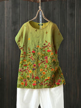 Load image into Gallery viewer, Flower Short Sleeve Casual Floral Shirts &amp; Tops
