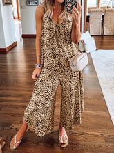 Load image into Gallery viewer, Retro Casual Loose Strap Leopard Print Jumpsuit
