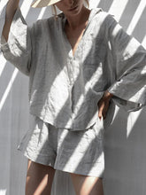 Load image into Gallery viewer, Fashion Simple Casual Loose Shirt Shorts Suit
