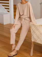 Load image into Gallery viewer, Casual Loose Round Neck Top Pants Set
